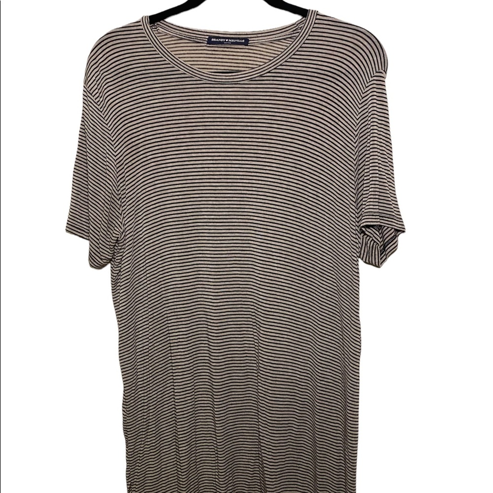 Black and Tan stripped t-shirt dress from brandy!